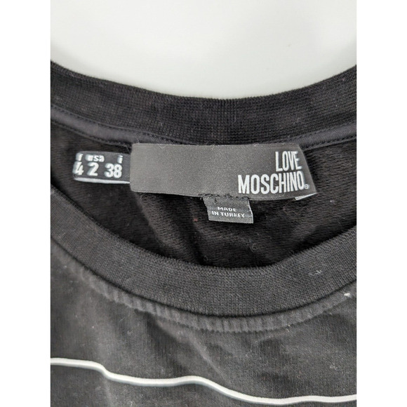 Love Moschino Women’s Box Logo Black Sweatshirt Dress Size US 2 - Picture 4 of 11